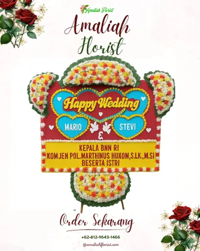 Karangan Papan Bunga Pernikahan di Jampang Tengah
